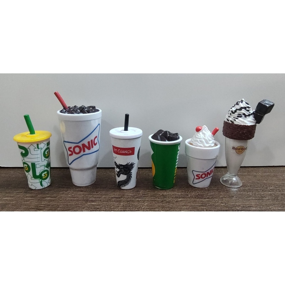 Zuru Mini Brands Lot Of 6 Miniature Toy Collectible Restaurant Beverage Subway